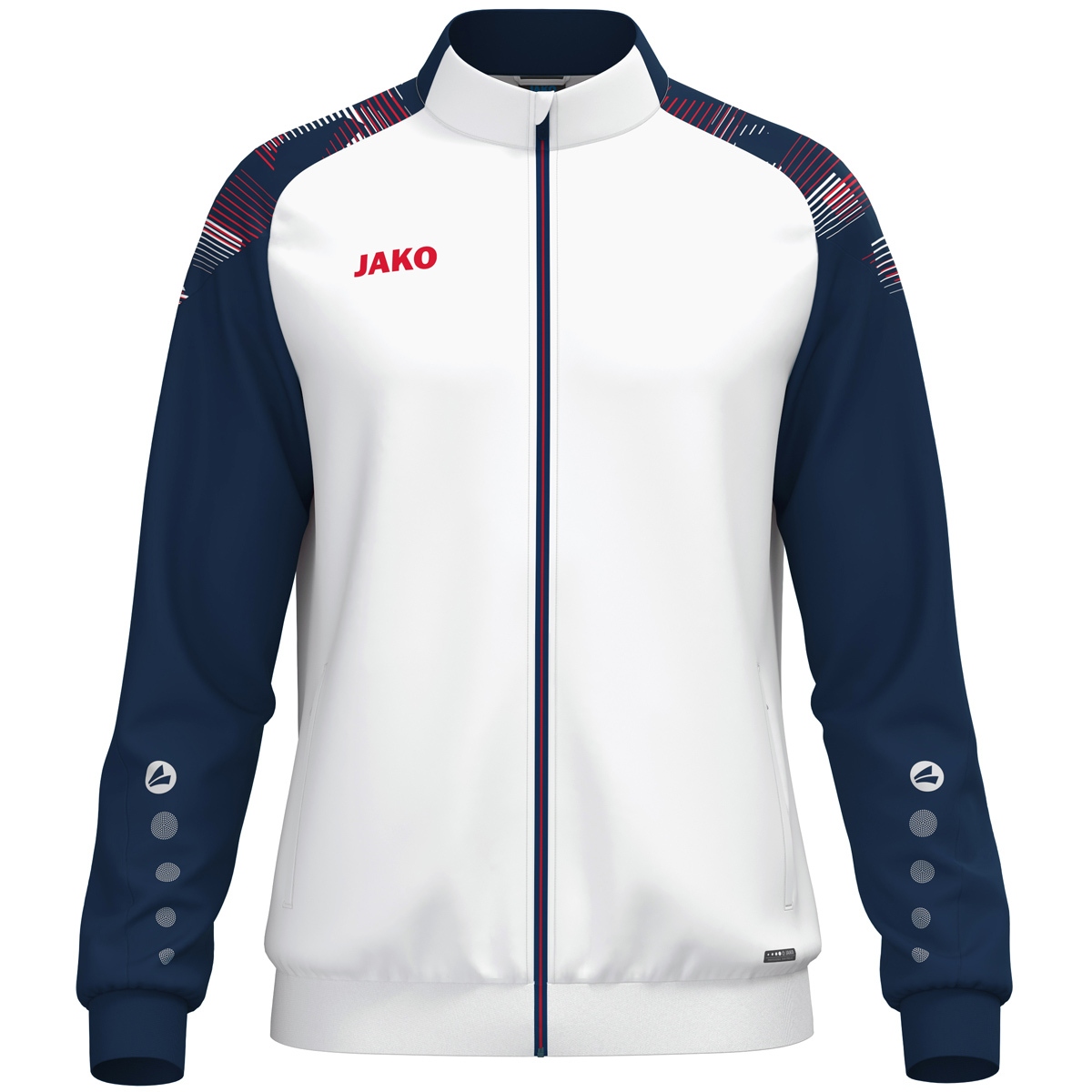 JAKO Polyesterjacke Sonic (weiß/marine/rot / Größe 164 / Kinder)