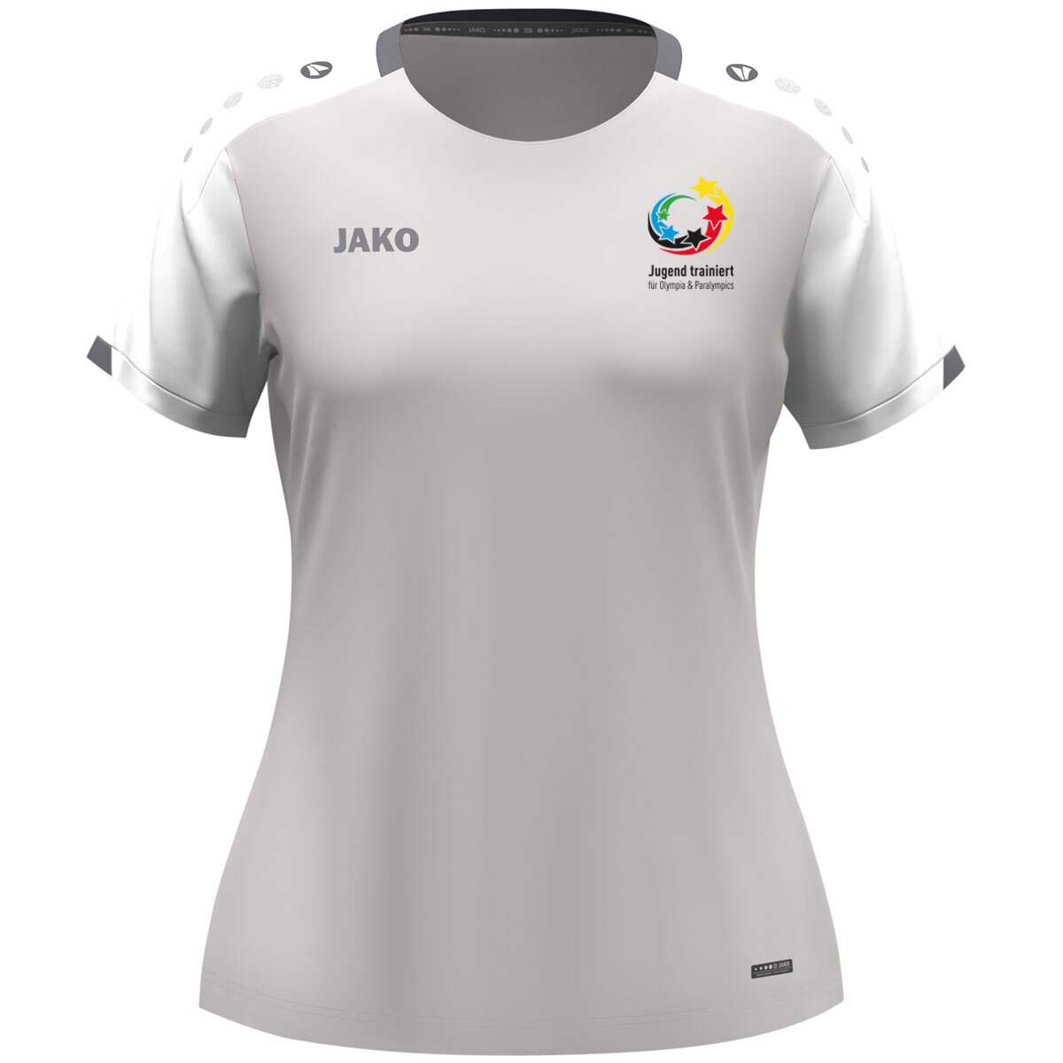 Jugend trainiert" T-Shirt Dynamic Damen (hellgrau/weiß/grau / Größe L (42/44) / Damen Sportgrößen)