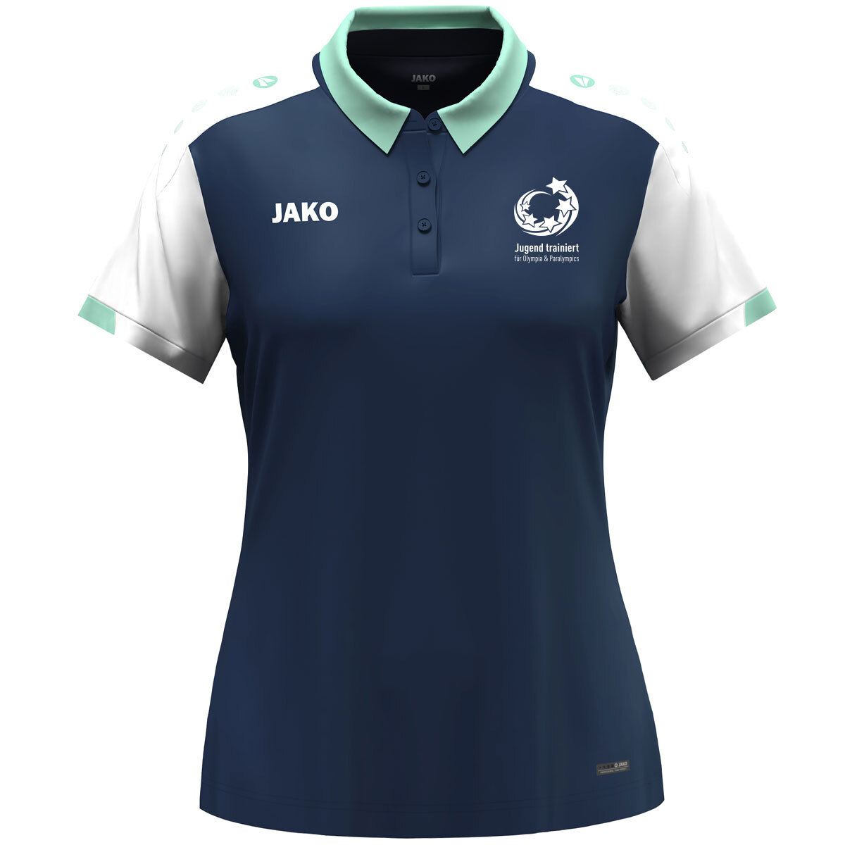 JAKO "Jugend trainiert" Polo Dynamic Damen (marine/weiß/minze / Größe M (38/40) / Damen Sportgrößen)