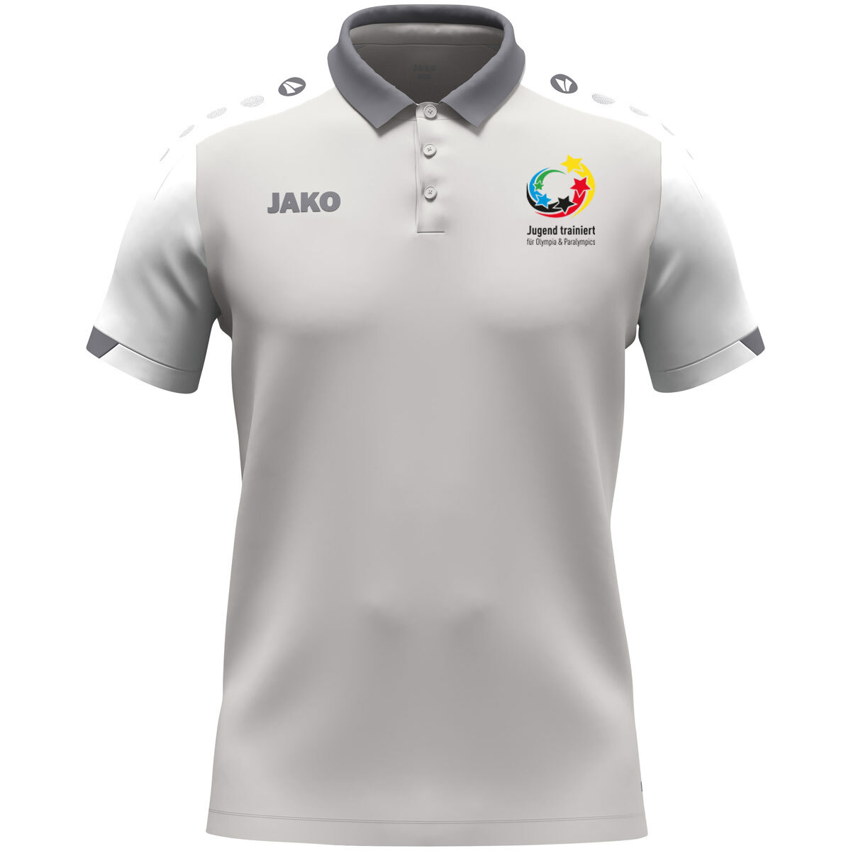 JAKO "Jugend trainiert" Polo Dynamic (hellgrau/weiß/grau / Größe M / Unisex)