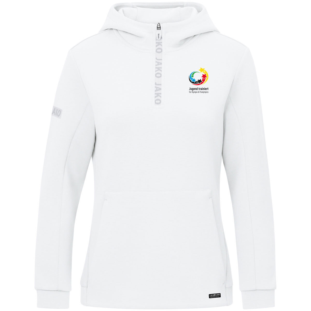 JAKO "Jugend trainiert" Zip Hoodie Pro Casual (weiß / Größe 38 / Damen)