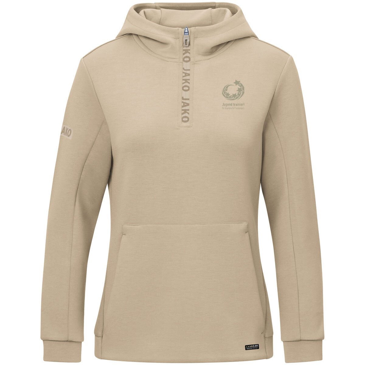Jugend trainiert" Zip Hoodie Pro Casual (beige / Größe XXL / Unisex)
