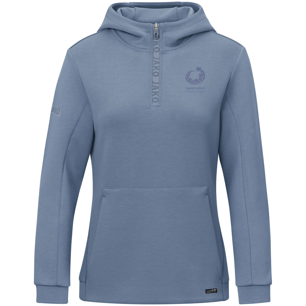 JAKO "Jugend trainiert" Zip Hoodie Pro Casual (smokey blue / Größe M / Unisex)