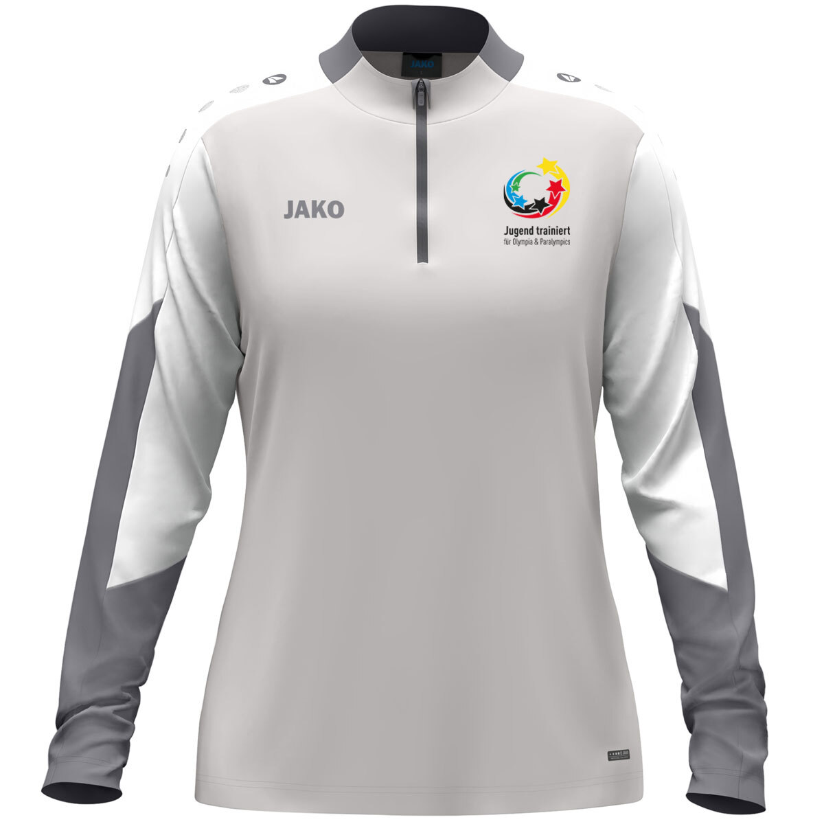 Jugend trainiert" Ziptop Dynamic Damen (hellgrau/weiß/grau / Größe XL (46/48) / Damen Sportgrößen)