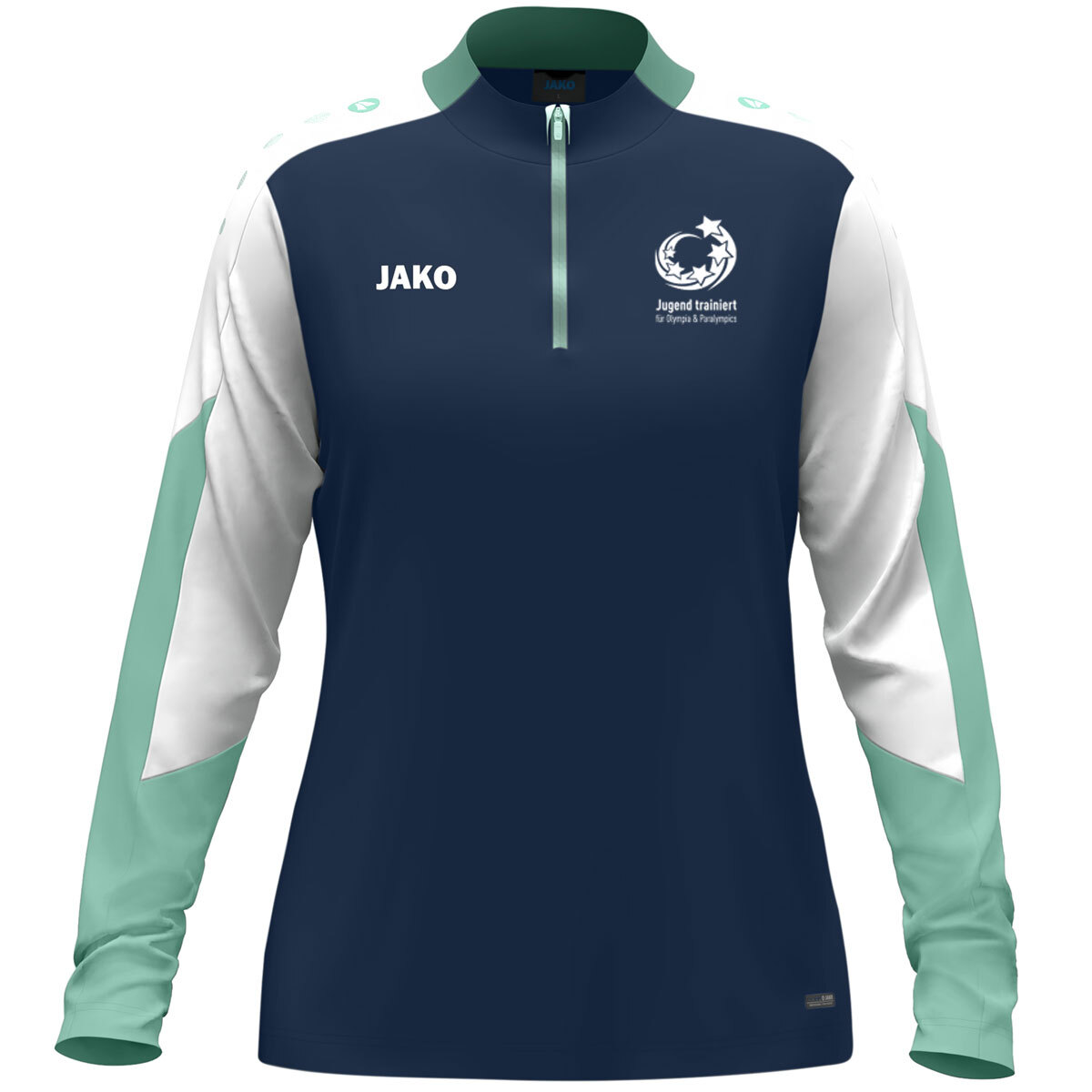 JAKO "Jugend trainiert" Ziptop Dynamic Damen (marine/weiß/minze / Größe L (42/44) / Damen Sportgrößen)