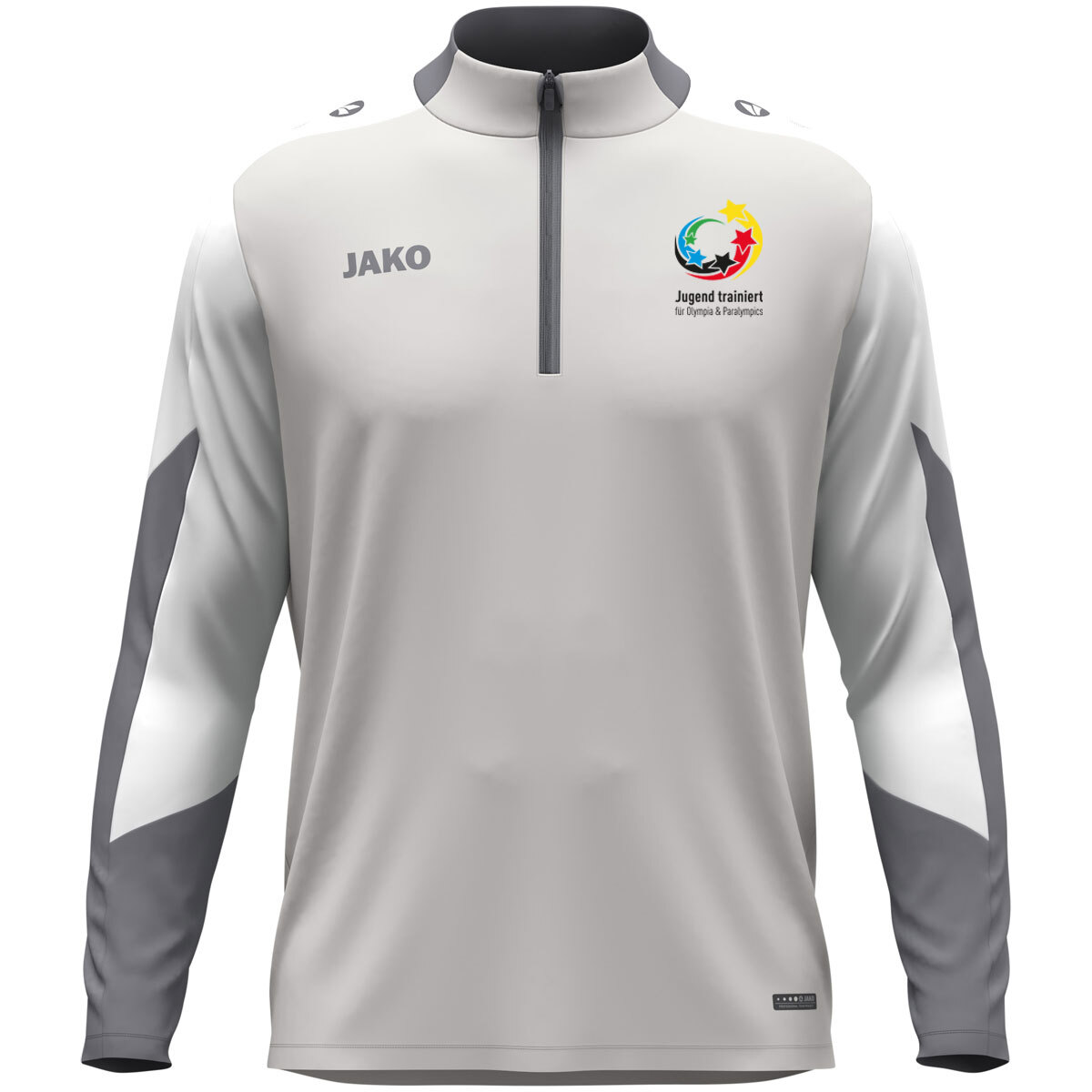 Jugend trainiert" Ziptop Dynamic (hellgrau/weiß/grau / Größe L / Unisex)