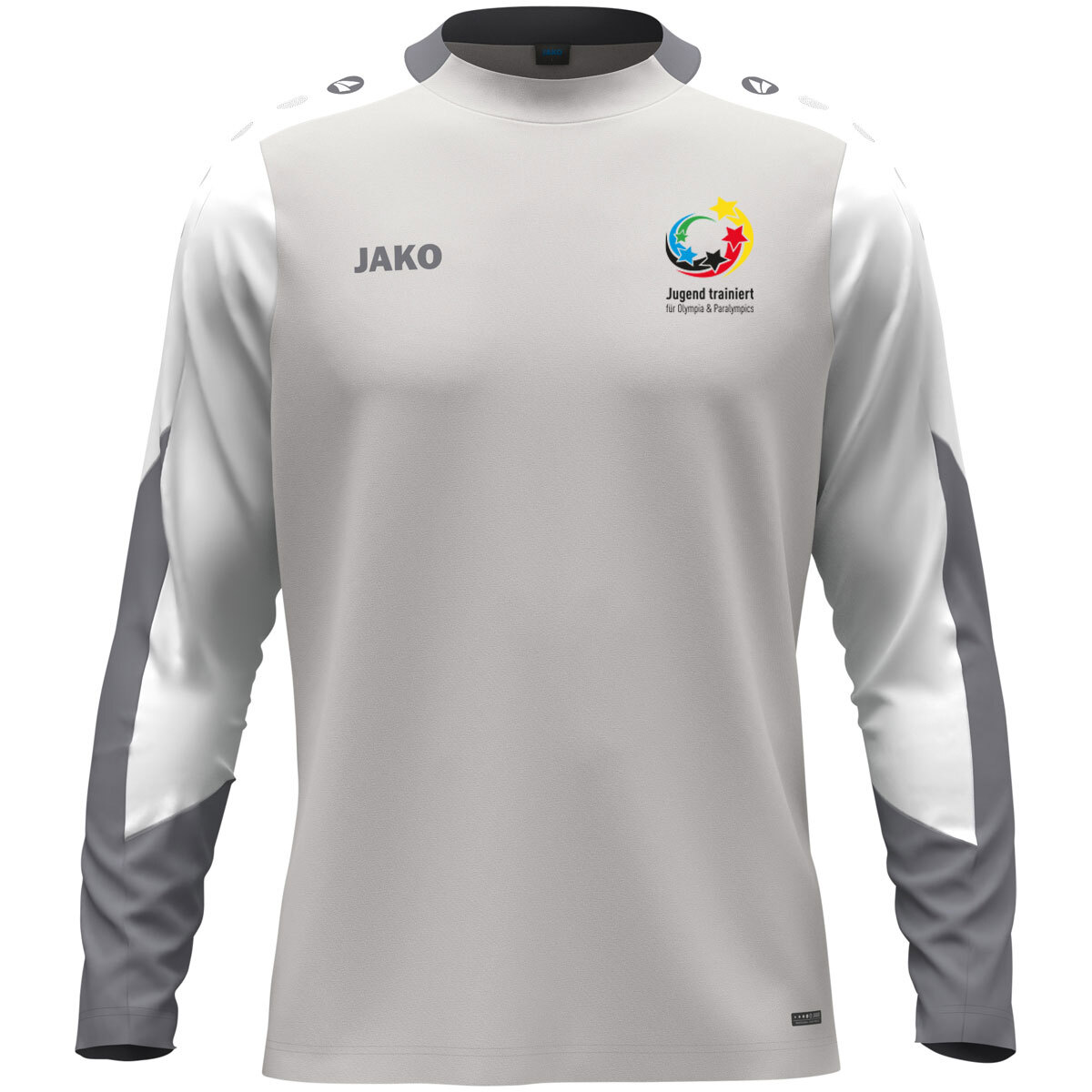 JAKO "Jugend trainiert" Longsleeve Dynamic (hellgrau/weiß/grau / Größe L / Unisex)