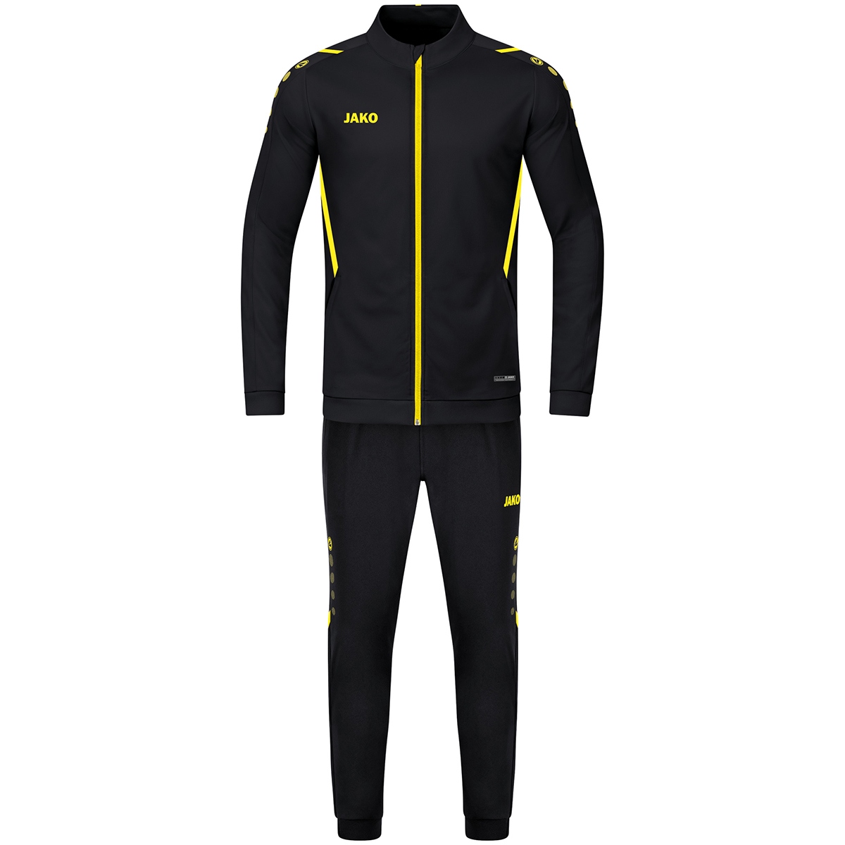 JAKO Trainingsanzug Polyester Challenge (schwarz/citro / Größe 34 / Damen)