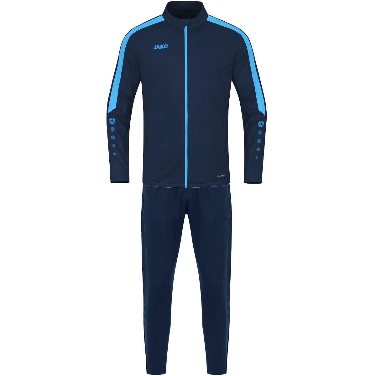 JAKO Trainingsanzug Polyester Power (marine/skyblue / Größe 38 / Damen)
