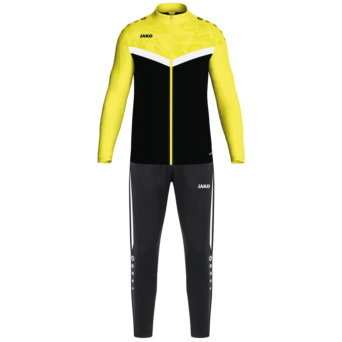 JAKO Polyesteranzug Iconic (schwarz/soft yellow / Größe 140 / Kinder)
