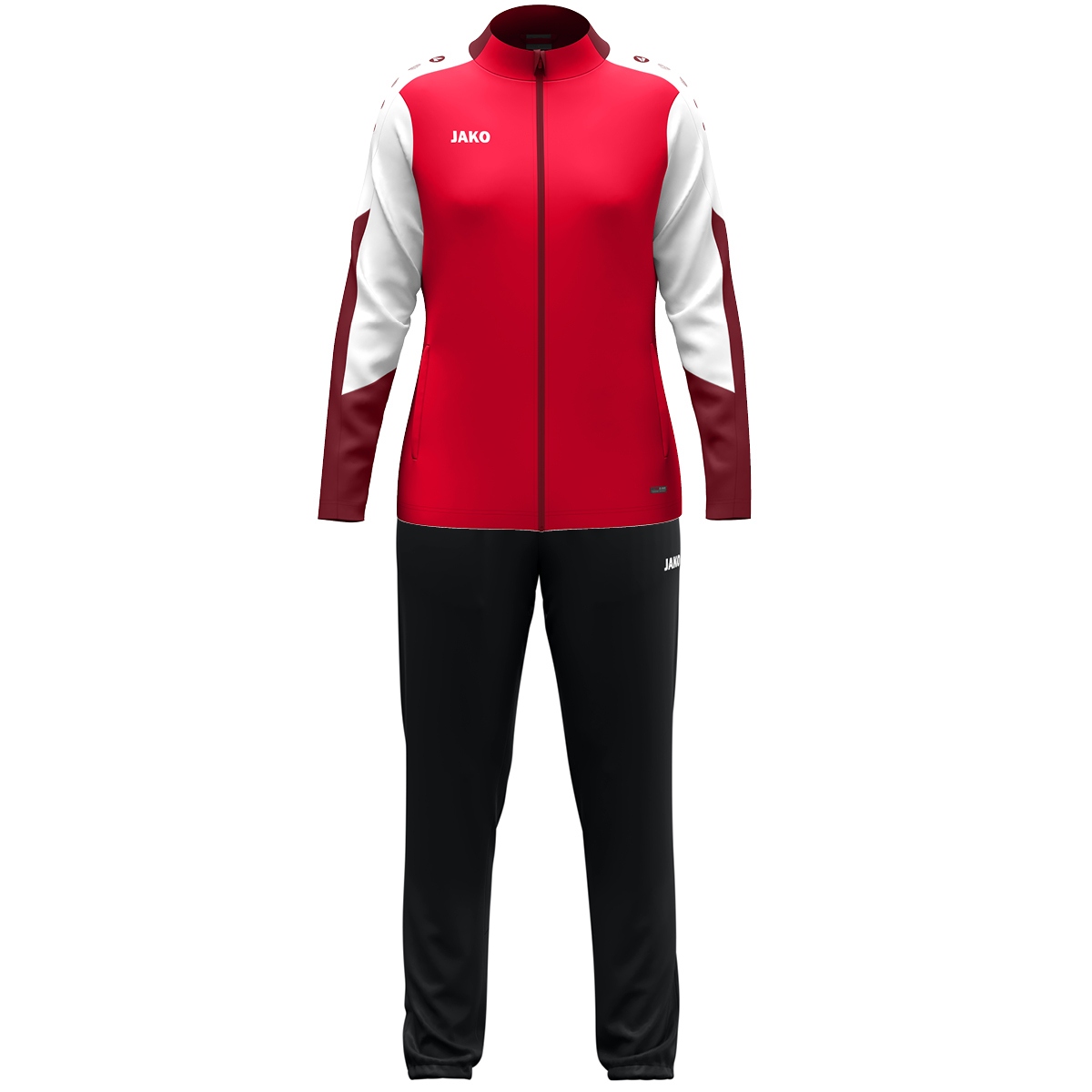 JAKO Polyesteranzug Dynamic Damen (rot/weiß/dunkelrot / Größe M (38/40) / Damen Sportgrößen)