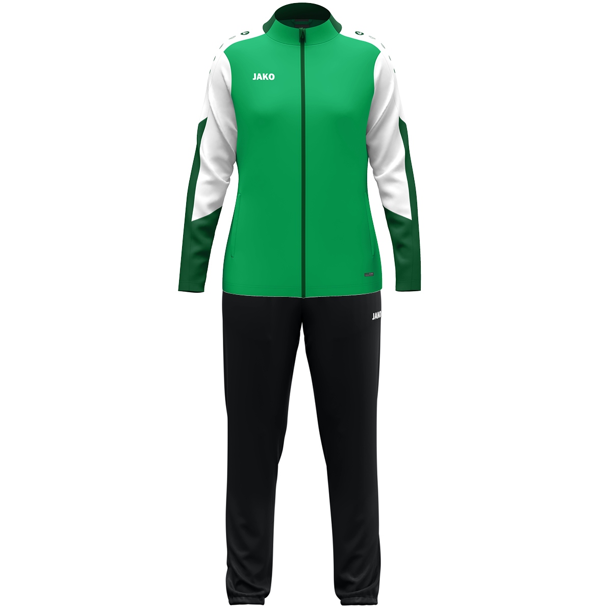 JAKO Polyesteranzug Dynamic Damen (grün/weiß/dunkelgrün / Größe M (38/40) / Damen Sportgrößen)