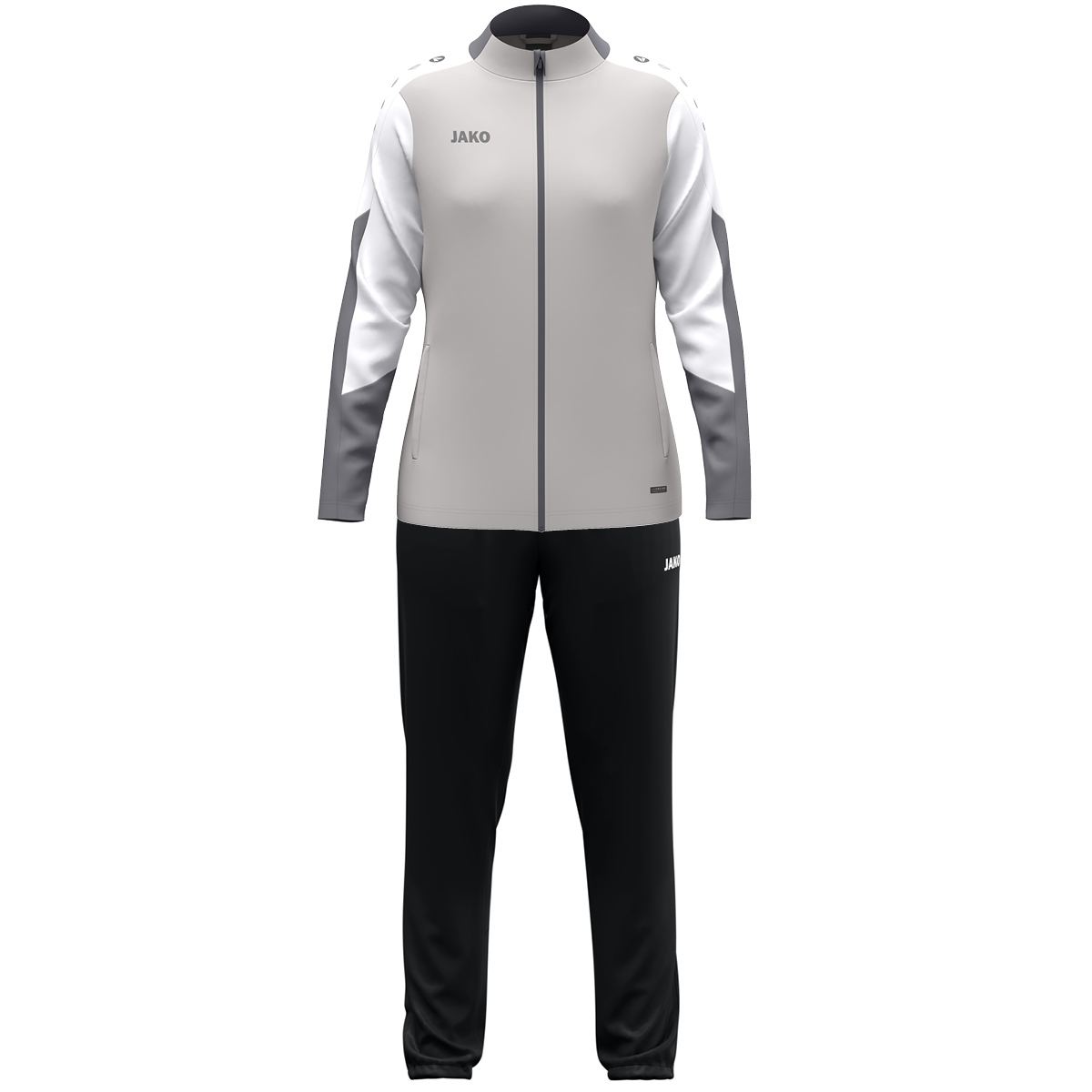 JAKO Polyesteranzug Dynamic Damen (hellgrau/weiß/grau / Größe M (38/40) / Damen Sportgrößen)