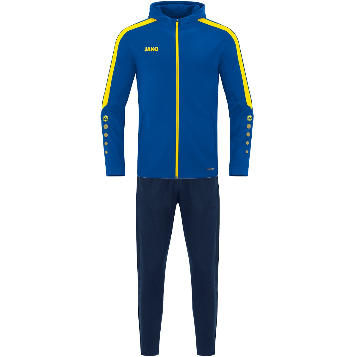 JAKO Trainingsanzug Polyester Power mit Kapuze (royal/citro / Größe 34 / Damen)