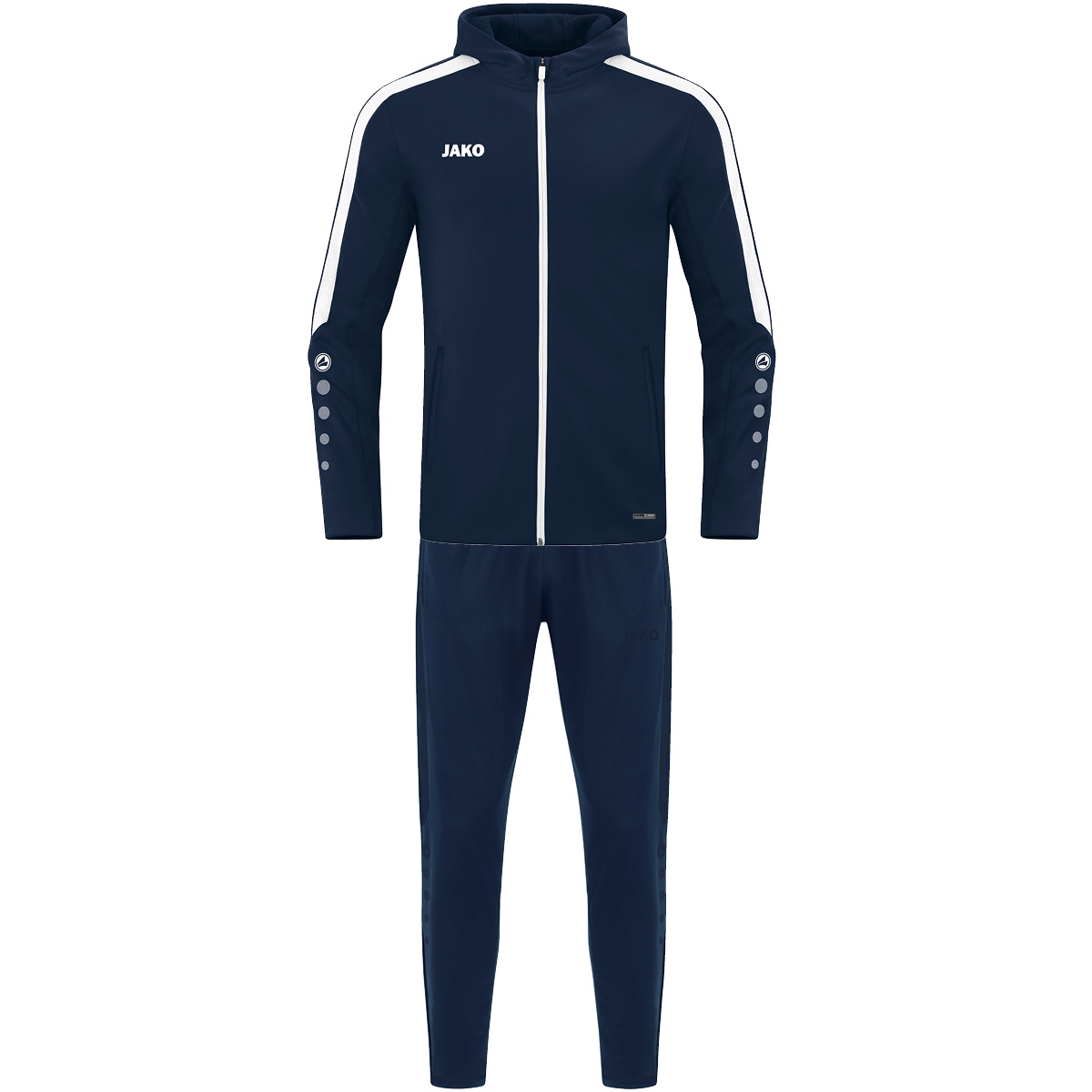 JAKO Trainingsanzug Polyester Power mit Kapuze (marine / Größe 38 / Damen)