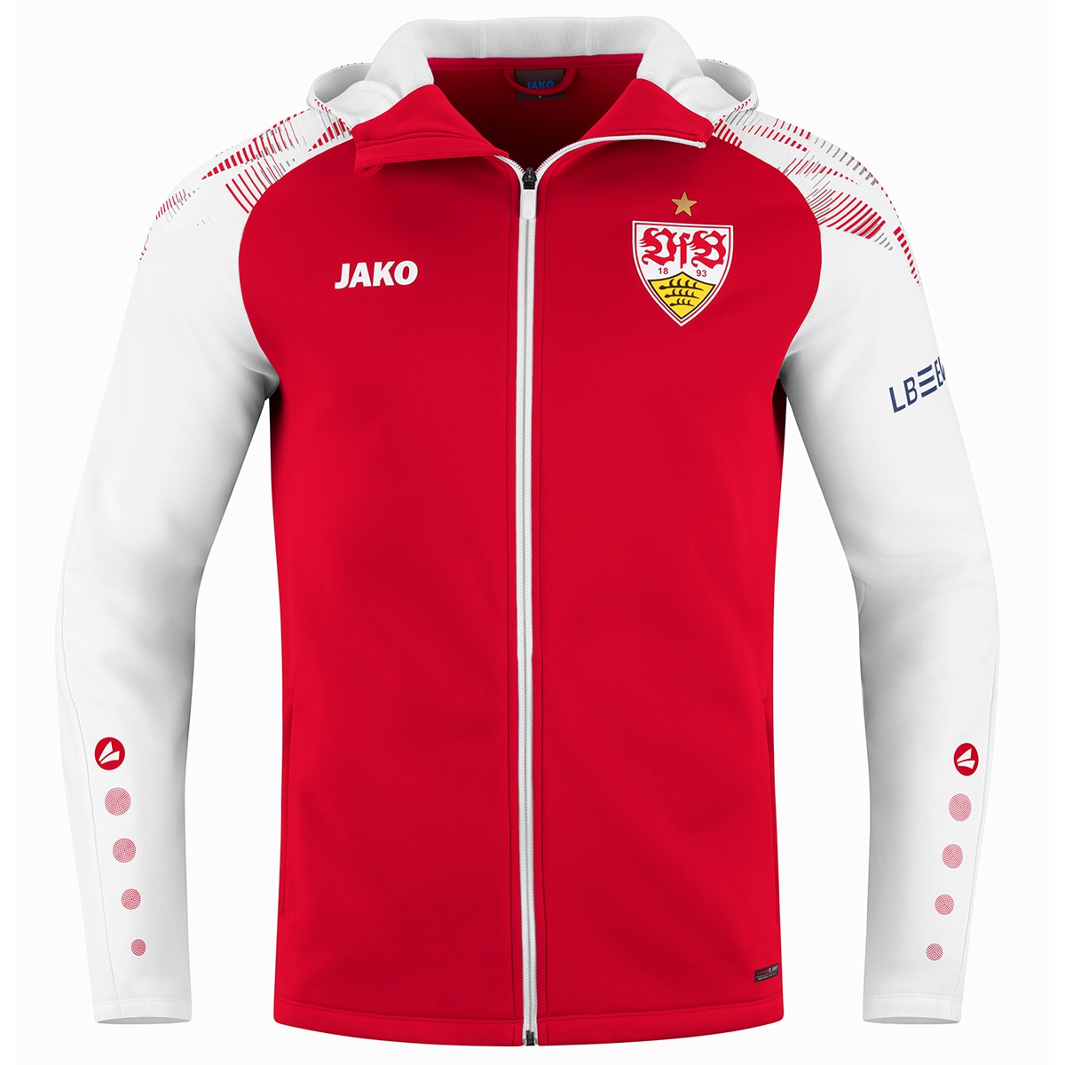 JAKO VfB Kapuzenjacke Sonic (rot/weiß / Größe 140 / Kinder)