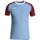 Shirt Iconic korte mouw zachtblauw/wijnrood Voorkant