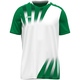 Shirt Vintage korte mouw wit/groen/donkergroen Voorkant