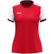 womanShirt Dynamic KM dames rood/wit/donkerrood Voorkant