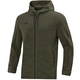 KinderKapuzenjacke Premium Basics khaki meliert Vorderansicht