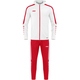Trainingsanzug Polyester Power mit Kapuze weiß/rot Vorderansicht