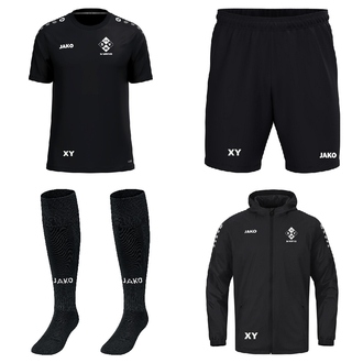 Shirt + Hose + Stutzen ONE + Regenjacke 