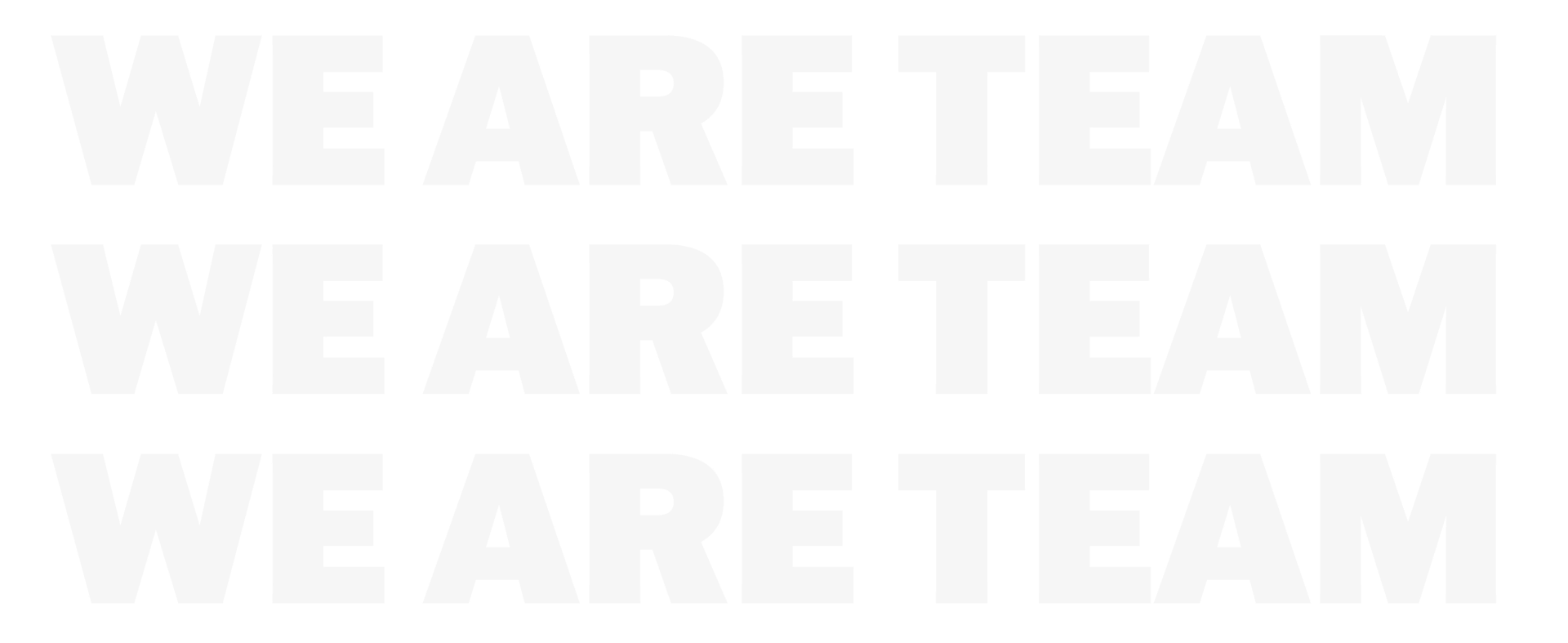 WE ARE TEAM Schriftzug auf grauem Hintergrund